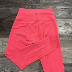 Lululemon‎ Wunder Under Crop II Reversible Coral Pink Women 4 Pullo On Legging